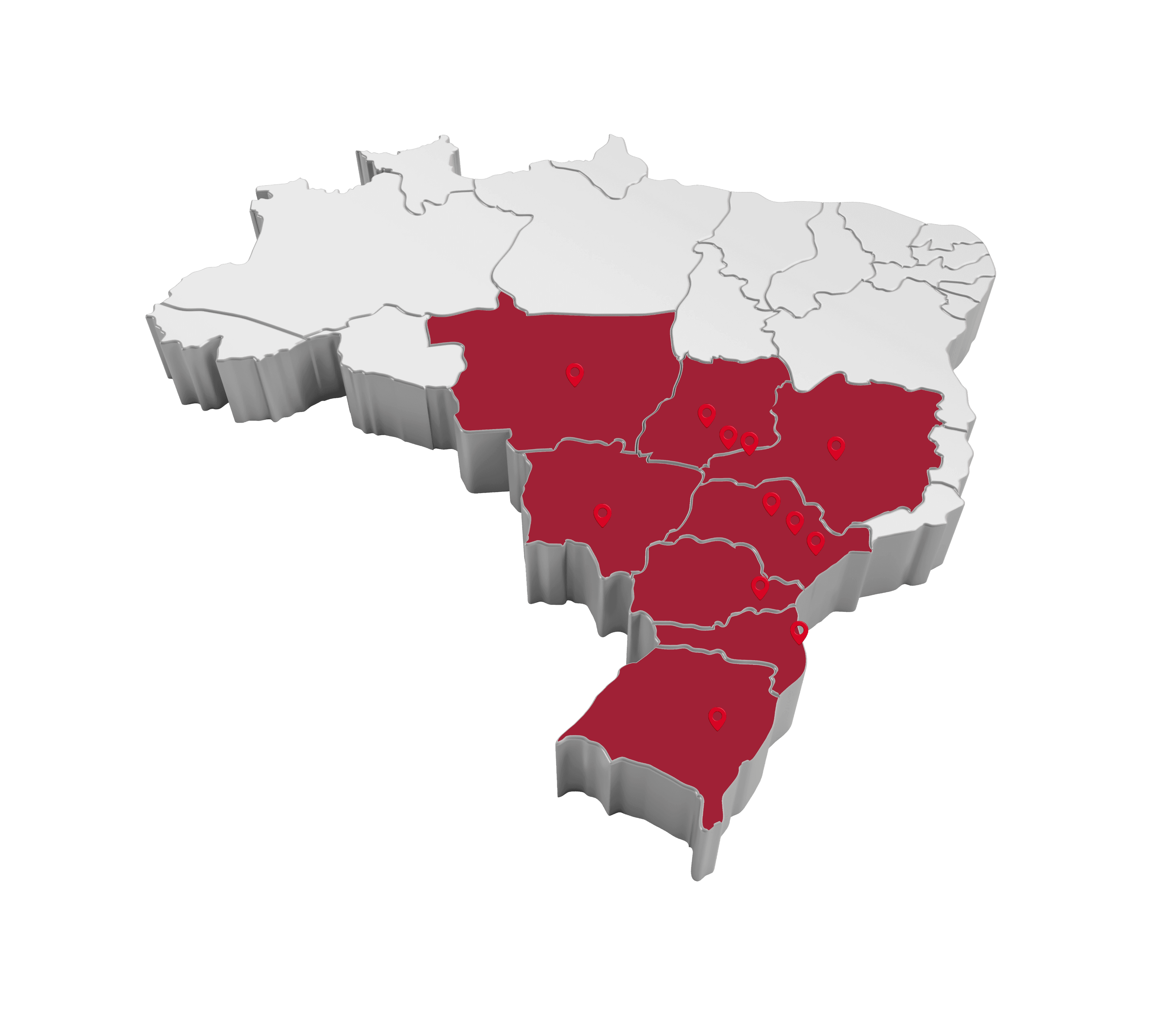 Mapa de atuação Telog no Brasil